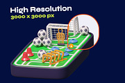 Football & Soccer 3D Icon Pack, an Environmental 3D Model by orenjidesign (Thumbnail 3 of 8)