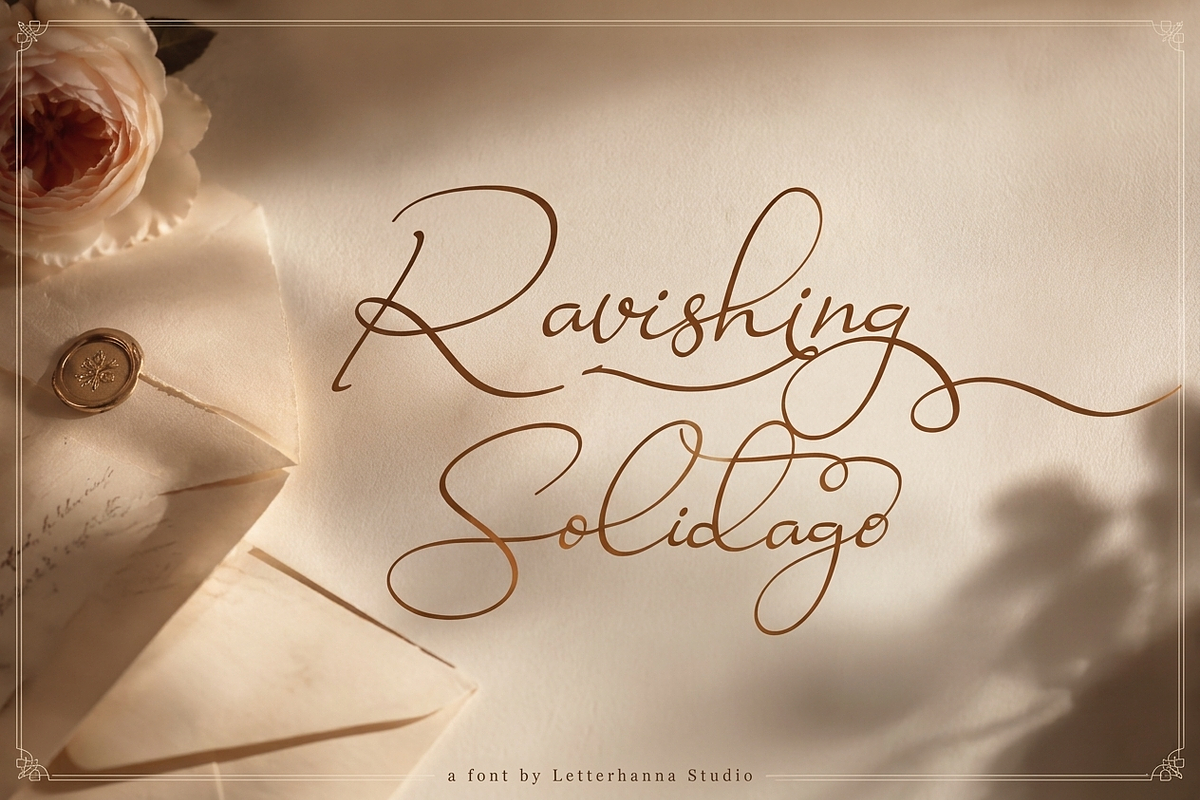 Ravishing Solidago Font, a Handwritten Font by Letterhanna Studio (Photo 1 of 21)