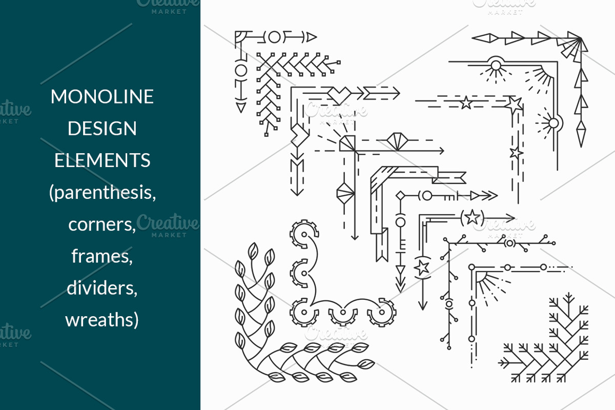 Vector line design elements' set, an Object Graphic by SpaceNymph (Photo 6 of 7)