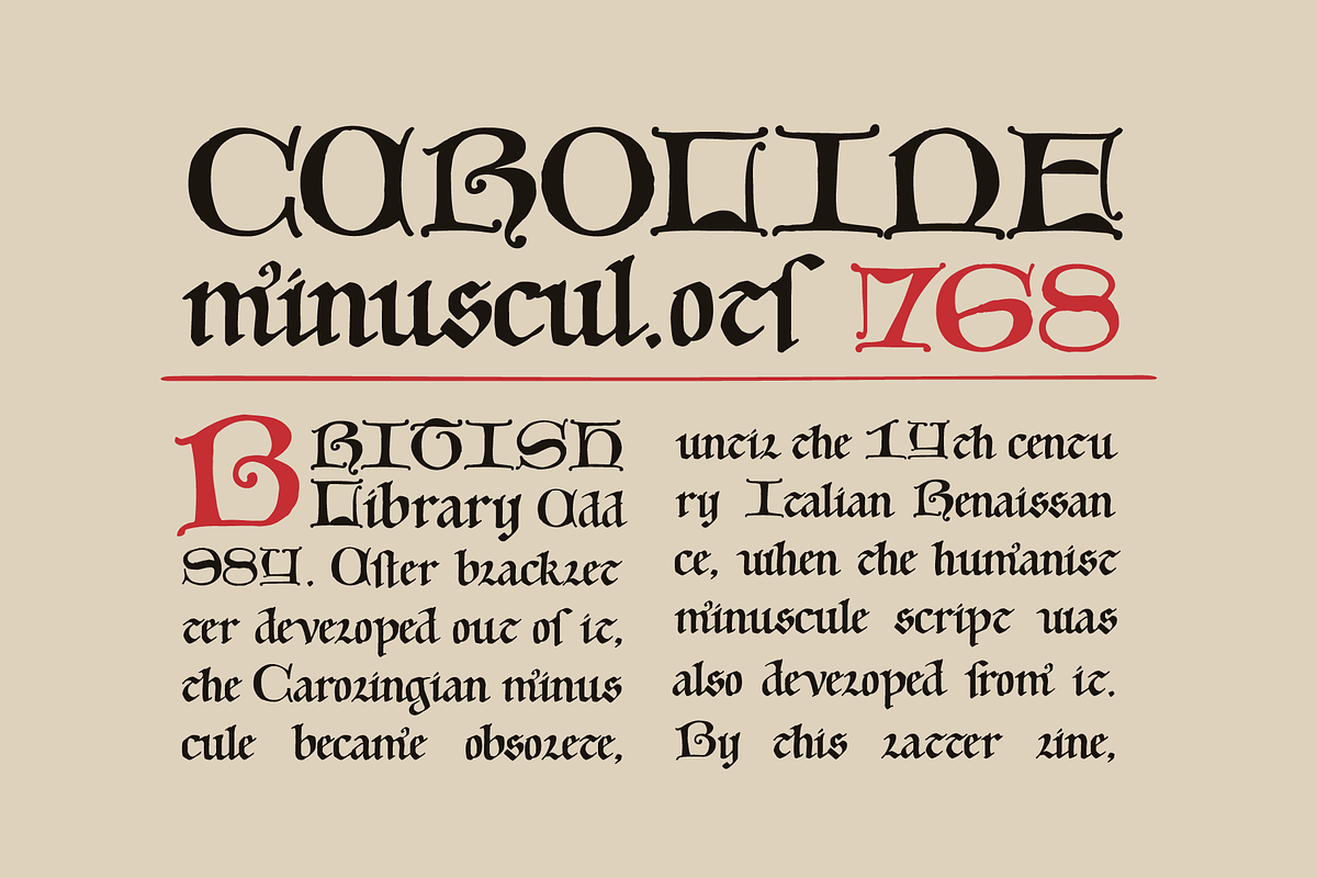 Carolingian Minuscul font, a Blackletter Font by kaer_shop (Photo 1 of 9)