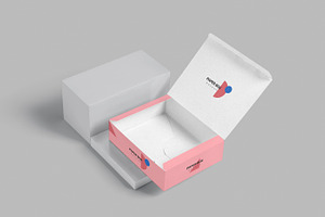 Wide Rectangular Paper Box Mockups