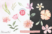Watercolour Flew Flowers Wreaths Set, an Object Graphic by Bloomella (Thumbnail 8 of 8)