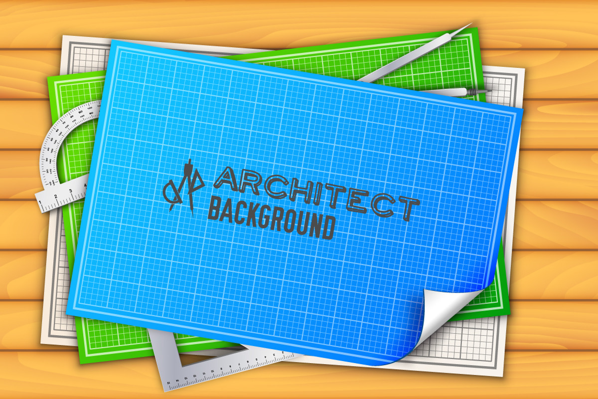7 blueprint architect backgrounds, an Illustration by LineTale (Photo 4 of 5)
