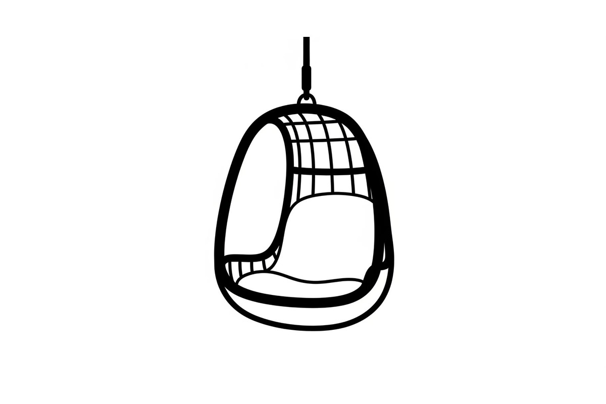 Hanging Egg Chair Silhouette Bundle, an Illustration by Designer_Momina (Photo 50 of 51)