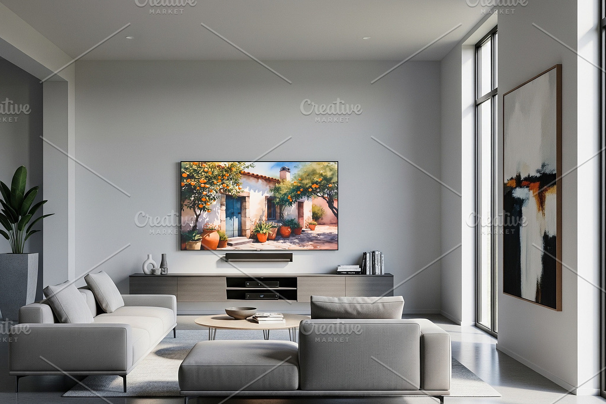 Mediterranean Orange House Art, a Background Graphic by Floraphoria (Photo 9 of 10)