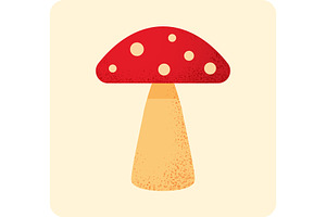 Red fly agaric mushroom., an Illustration by Booblgum