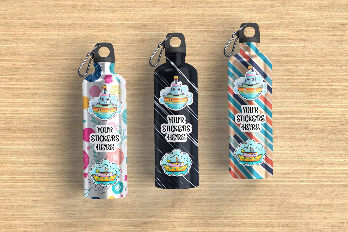 Tumbler Sticker Mockup, an Advertising Mockup by Rami's Mockups (Photo 9 of 9)