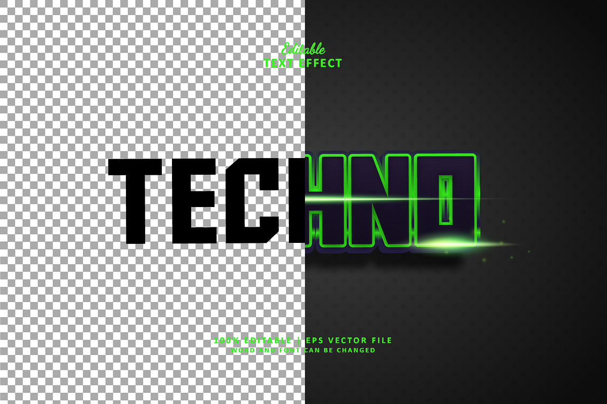 Text Effect Techno, a Layer Style Add-On by Navy Graphic (Photo 2 of 2)