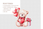 Valentine Love Watercolor Clipart, an Illustration by MockupWizard (Thumbnail 5 of 6)