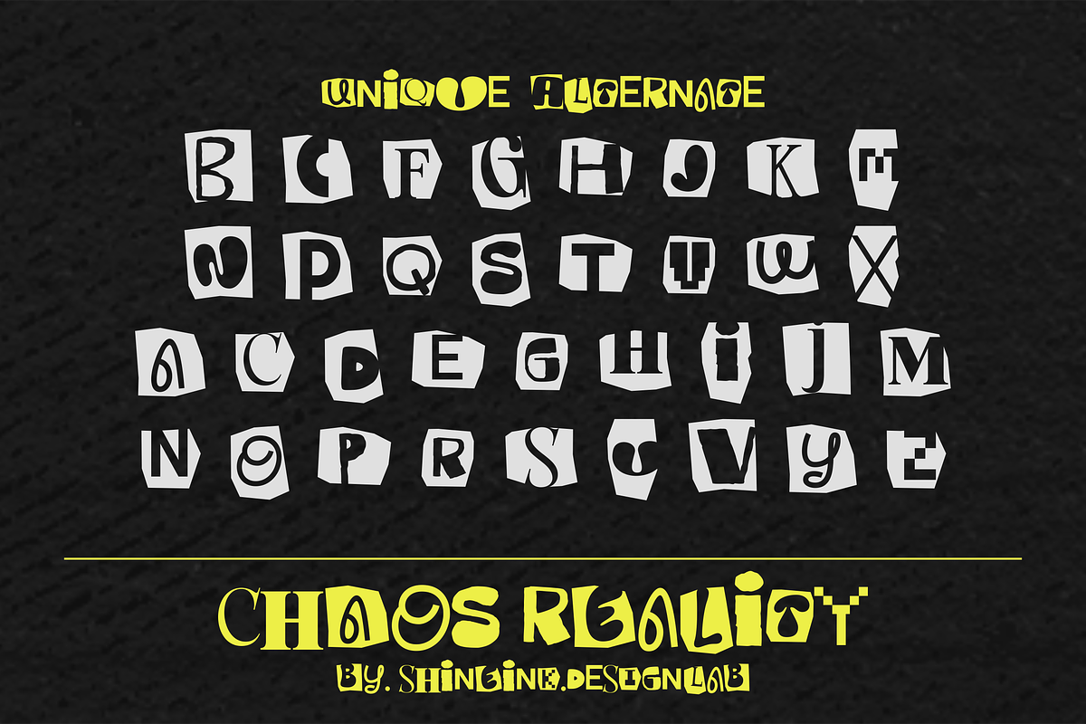 Chaos Reality – Experimental Font, a Handwritten Font by shineink.designlab (Photo 12 of 12)