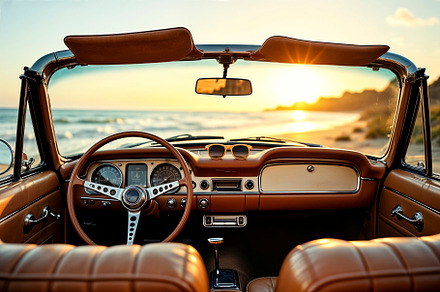 View from inside a vintage car