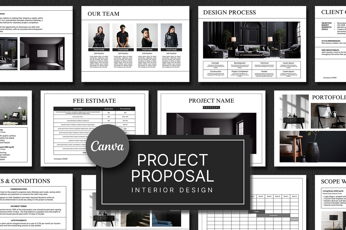 Interior Design Proposal Template, a Presentation Template by SKY CREATION (Photo 3 of 7)