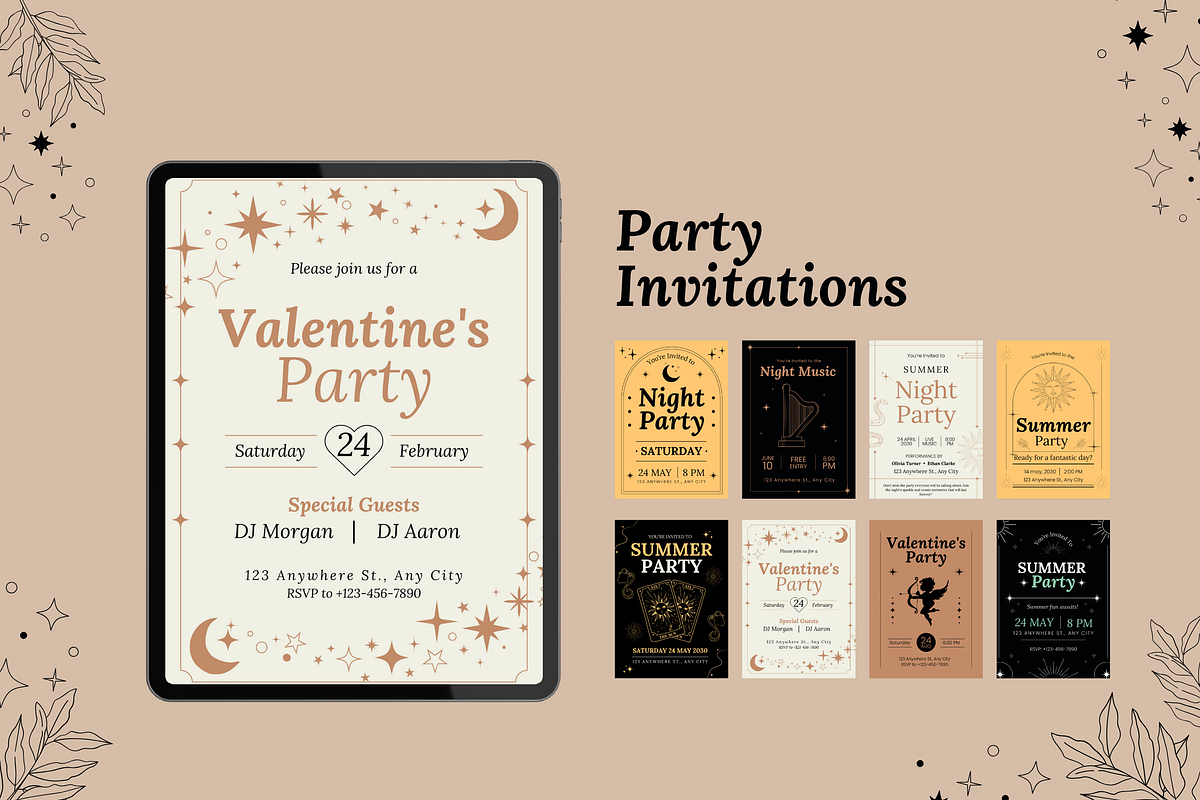30 Mysticism Invitation Templates, a Templates & Theme by TemplateCastleStore (Photo 5 of 10)