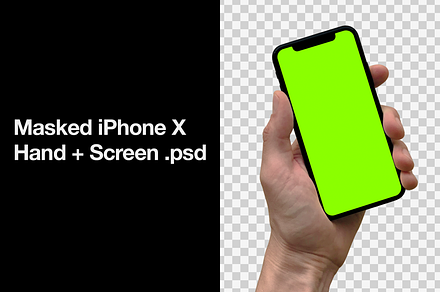iPhone X Masked Hand and Screen
