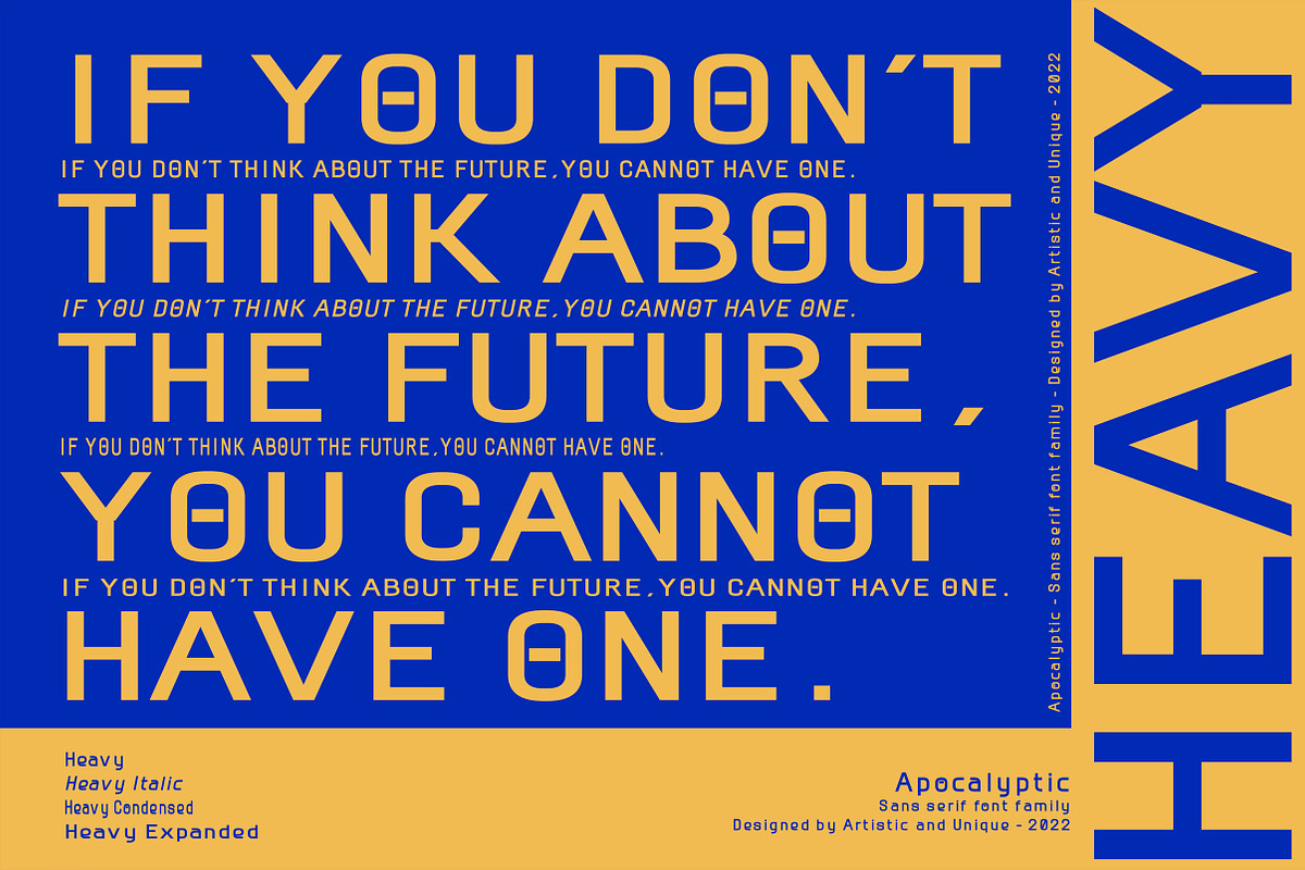 Apocalyptic - Sans Serif Font Family, a Sans Serif Font by Artistic & Unique (Photo 11 of 14)