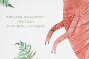 Watercolor Dinosaurs Clipart, an Illustration by MilanaDesignShop (Thumbnail 4 of 5)