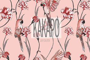 Kakapo, Luxury Floral Pattern