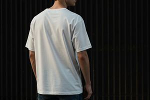 Back view of a man wearing a plain w, a Beauty & Fashion Photo by professorinc