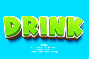 Drink PSD Editable Text Effect