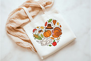Thanksgiving Doodle Heart Png, an Illustration by Watercolor design (Thumbnail 2 of 3)