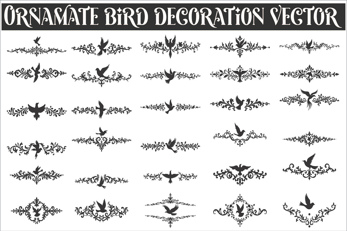 Beautiful ornate bird decoration, an Illustration by Amazin_art