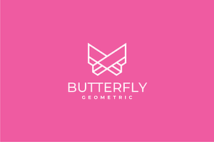 Butterfly Geometric Logo Template