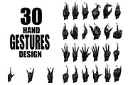 30 Silhouette Design Hand Gestures, an Education Illustration by Design by sebrodbrick (Thumbnail 1 of 4)