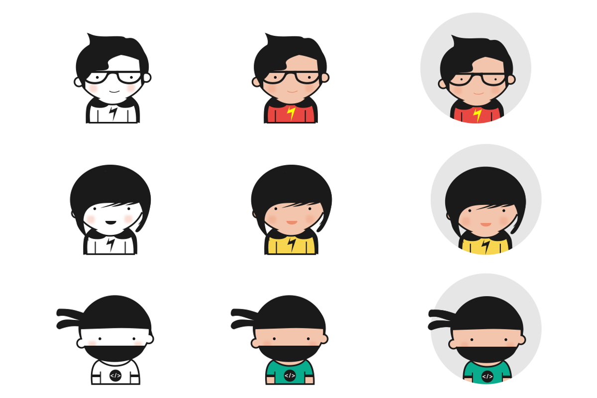 Vector Superhero Avatars preview 2