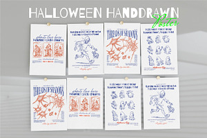 Halloween hand drawn poster