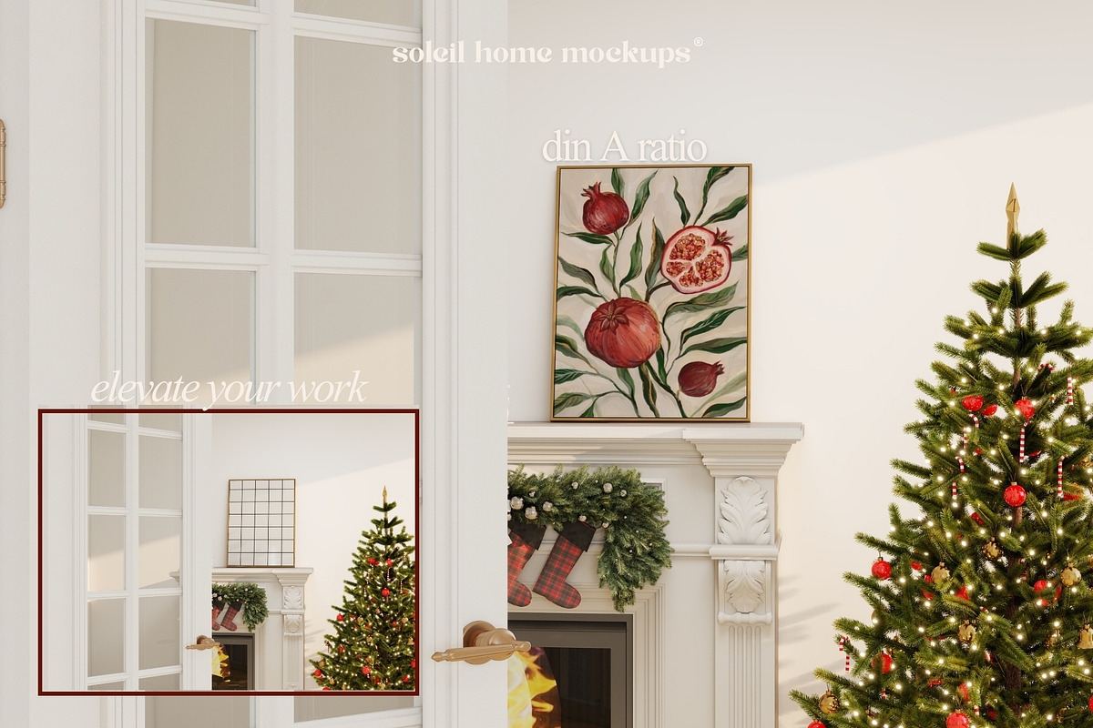 HOLLY | Christmas Frame Mockup Set, a Household Mockup by SoleilHomeMockups (Photo 5 of 11)