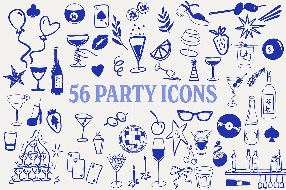 Let's Party Illustration Pack, a Food Illustration by Em&M Studio (Photo 2 of 6)