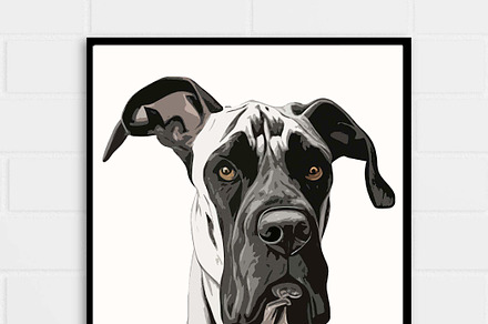 Great Dane Dog Vector, SVG, PNG, Ai