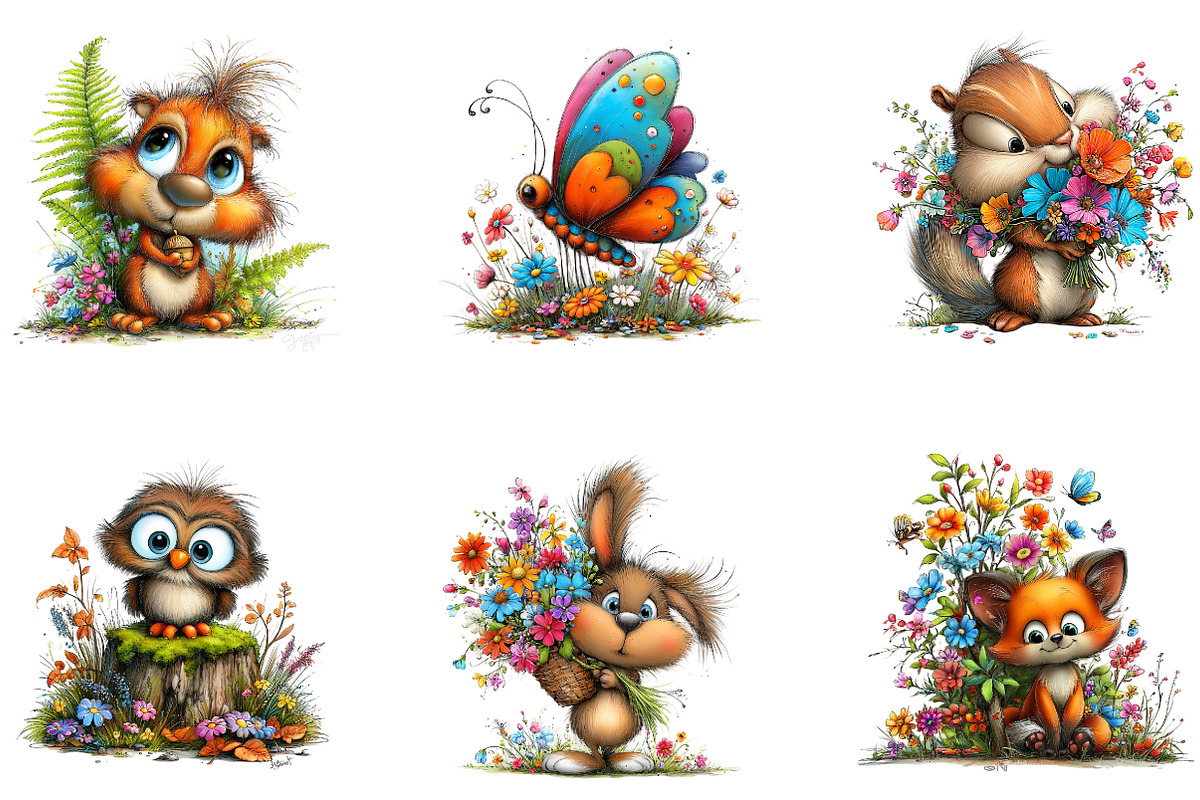 Spring Forest Watercolor Clipart, a Seasonal Illustration by CreationArt (Photo 3 of 4)