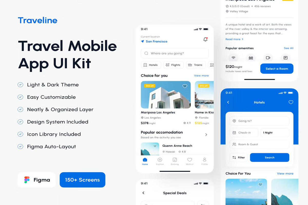 Traveline Travel and Lifestyle AppUI, an UI Kit Template by Creative Perspective (Photo 1 of 6)