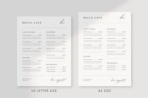 Minimal Restaurant Menu Template