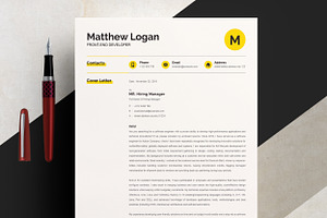 Minimal Yellow Resume/CV Template