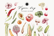 VEGAN DAY Watercolor set, a Food Illustration by Lemaris (Thumbnail 2 of 10)