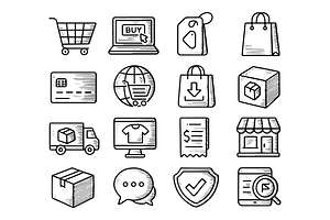 E-commerce Shopping Icons Set, an Object Graphic by nikagraphic
