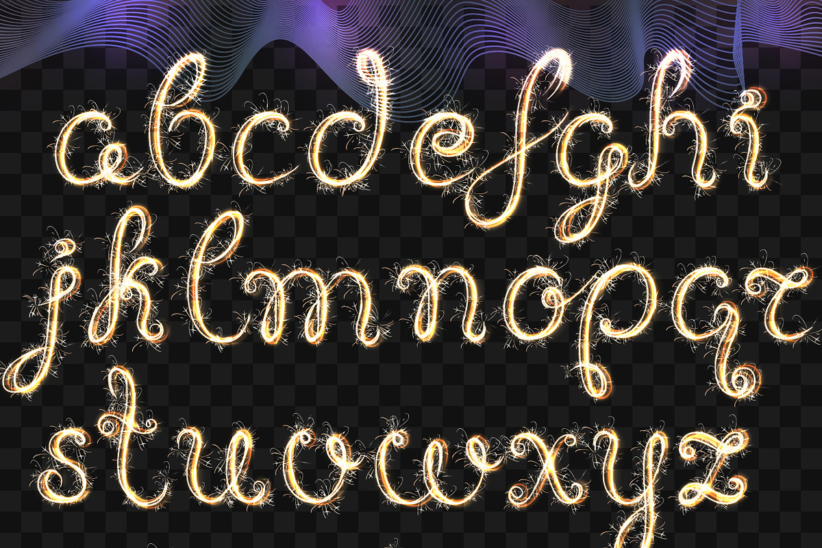 ALPHABET BENGAL SPARKS / BRUSHES /, a Symbol Font by Nadin_Lebedeva (Photo 9 of 9)