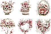 Watercolor Pink Spring Clipart, an Illustration by Designking (Thumbnail 5 of 5)