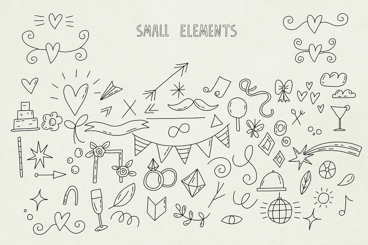 Hand Drawn 186 Wedding elements, an Outline Icon by Sasha Mitkalova (Photo 7 of 10)