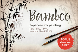 Brush painted bamboo