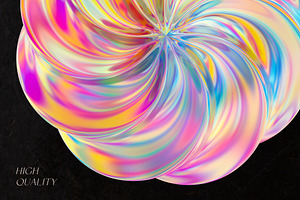 Holo Fantasy Abstract 3D PNG Shapes