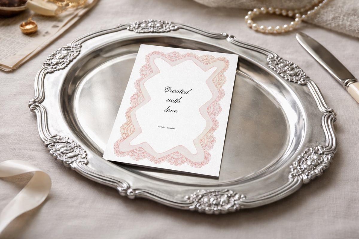 Watercolor lace coquette frames, a Decorative Illustration by Yuliia Lashevska (Photo 4 of 4)