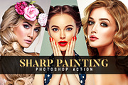Sharp Painting Photoshop Action, an Action Add-On by CraftingStudio (Thumbnail 1 of 4)
