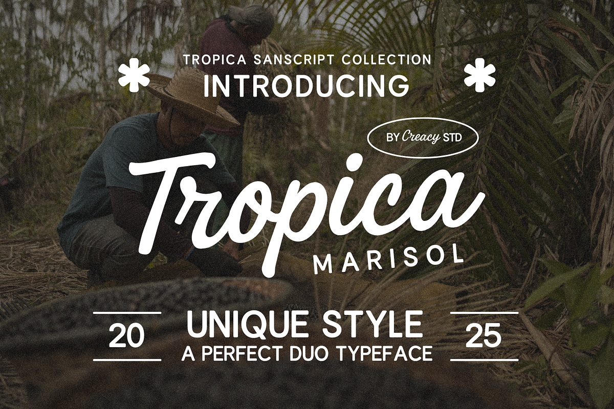 Tropica Marisol – Duo Typeface, a Script Font by Creacy Studio (Photo 1 of 10)