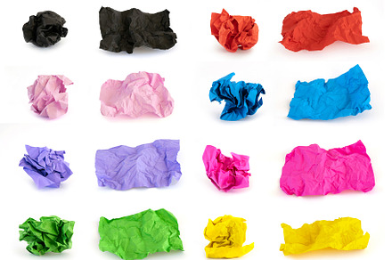 Collection of colorful crumpled wrinkled paper pattern surface i, a Background Photo by Tampatra
