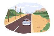 Road trip concept, highway with cars, a Transportation Illustration by Good Studio (Thumbnail 1 of 3)