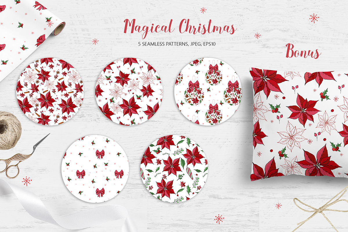 Christmas wreath creator and pattern, an Illustration by Jermolina Mockups (Photo 6 of 8)