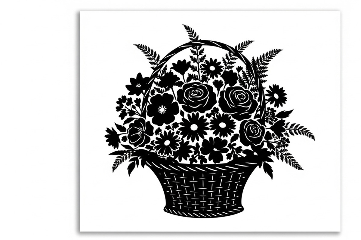 Charming flower basket wall art, an Illustration by Amazin_art (Photo 26 of 32)